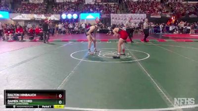 A - 126 lbs Quarterfinal - Damen McCord, Fergus (Lewistown) vs Dalton Hinbauch, Lockwood