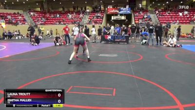 124 lbs Quarterfinal - Launa Troutt, OK vs Ishitha Mallidi, TX