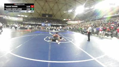 Boys 2A 120 lbs Cons. Round 2 - Eliseo Ortiz Lopez, Lynden vs Reese Tanabe, Cleveland