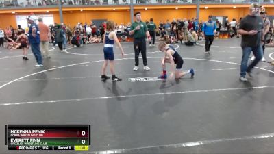 95 lbs Semifinal - Everett Finn, Grizzlies Wrestling Club vs McKenna Penix, Cobra Wrestling Club