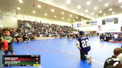 92 lbs Cons. Semi - Micah Marquez, 951 Wrestling Club vs Adam Galicia, Monster Garage