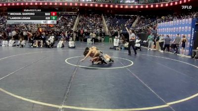 4A 113 lbs Cons. Round 1 - Michael Santoro, William Amos Hough High School vs Landon Logan, A.L. Brown High School