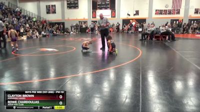 PW-10 lbs Cons. Round 1 - Clayton Brown, Hammerin Hawks vs Rowe Chardoulias, Jesup Mat Club