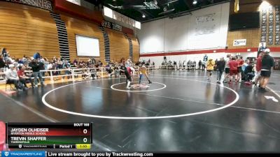 110 lbs Semifinal - Jayden Olheiser, Riverton Middle School vs Trevin Shaffer, Thermopolis