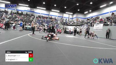 46 lbs Final - Luke Baysinger, Blanchard Wrestling Club vs Jepsen England, Comanche Takedown Club