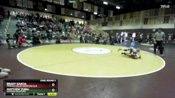 63 lbs Cons. Round 3 - Brady Garcia, Temecula Valley Wrestling Club vs Matthew Zubia, Peterson Grapplers