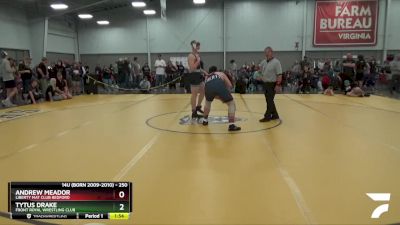 250 lbs Quarterfinal - Andrew Meador, Liberty Mat Club Bedford vs Tytus Drake, Front Royal Wrestling Club