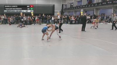 100 lbs Cons. Rd Of 32 - Baylor Waltemath, 308 Wrestling Academy vs Isabela Lobeto, M80 Wrestling Club