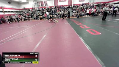 70 lbs Cons. Round 2 - Gabe Suddarth, Lathrop Youth Wrestling Club vs Oakley Evans, Team Owls