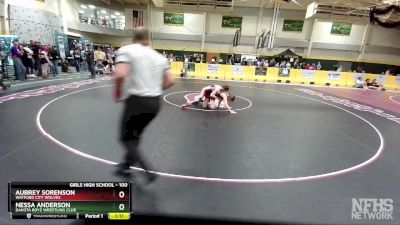 100 lbs Semifinal - Aubrey Sorenson, Watford City Wolves vs Nessa Anderson, Dakota Boyz Wrestling Club