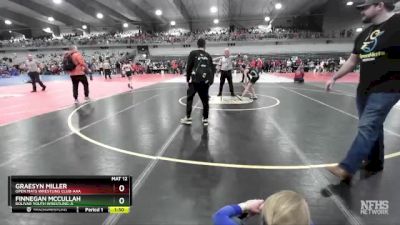 95 lbs Quarterfinal - Finnegan Mccullah, Bolivar Youth Wrestling-A vs Graesyn Miller, Open Mats Wrestling Club-AAA