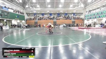 157 lbs Champ. Round 2 - Sebastian Jensen, Mt Carmel vs Davian Tovar, Temecula Valley