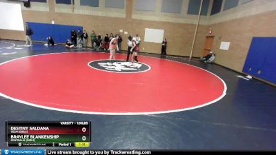 120lbs Champ. Round 1 - Destiny Saldana, Yelm (Girls) vs Braylee Blankenship, Centralia (Girls)