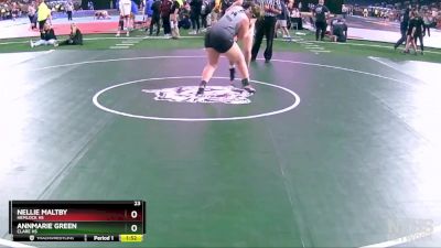 Girls-235 lbs Quarterfinal - AnnMarie Green, Clare HS vs Nellie Maltby, Hemlock HS