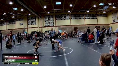 64 lbs Cons. Round 1 - Grayson Hintz, Williamsburg Wrestling Club vs Elaine Shin, Unattached