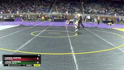 D3-120 lbs Cons. Round 2 - Carson Gorton, Kent City HS vs Logan Whidden, Comstock Park HS