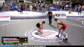 120 lbs Cons. Round 2 - Brandon Hillegiest, McKinleyville Freestyle Wrestling Club vs Jaiden Milan-Whitacre, Spring Hills Wrestling
