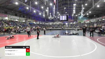 61 lbs Quarterfinal - Ayden Huegerich, No Team vs Owen Boyle, Bear Cave