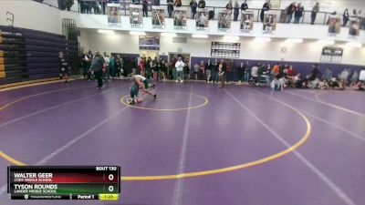 105 lbs Quarterfinal - Tyson Rounds, Lander Middle School vs Walter Geer, Cody Middle School