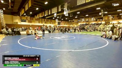 43 lbs 5th Place Match - Brynn Casaca, TUF California Wrestling Acade vs Ezra Estrada, Madera Wrestling Club