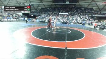 Girls 2A 135 lbs Quarterfinal - Sara Ortega, Toppenish (Girls) vs Jayden Krogness, Centralia (Girls)