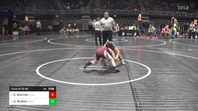 90 lbs Consi Of 32 #2 - Emerson Bauman, Clearfield vs Owen Bralick, Hempfield Area