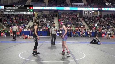 100 lbs Cons. Round 3 - Aubrey Legatt, De Soto Kids vs Rilyn Beas, Jr Viking