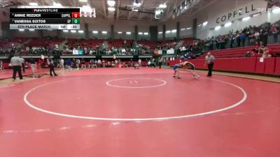 107 lbs 5th Place Match - Annie Reeder, Coppell vs Vanessa Sixtos, Grand Prairie