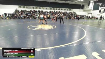 190 lbs Quarterfinal - Charlie Falomir, Newport Harbor vs Estefania Gomez, Hillcrest