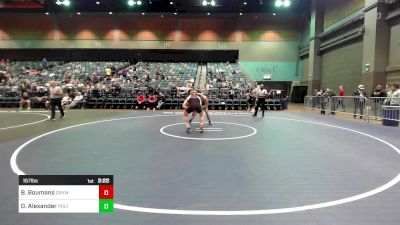 157 lbs Quarterfinal - Bryce Boumans, Grand View vs Devin Alexander, Cal Poly