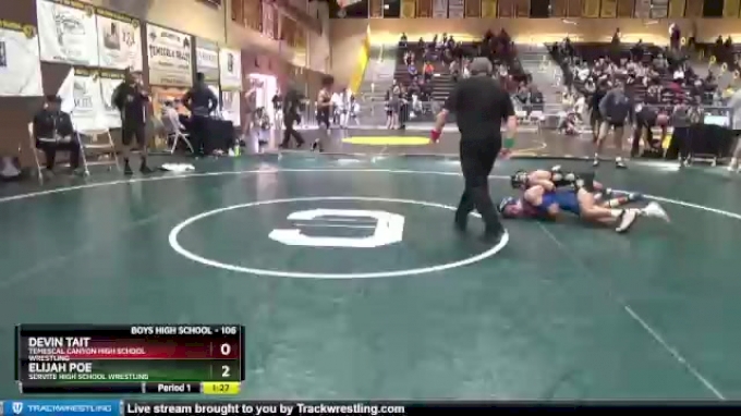 106 lbs Round 1 - Devin Tait, Temescal Canyon High School Wrestling vs ...