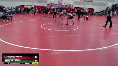 145 lbs Cons. Round 4 - Cooper Peterson, Blue Earth Area vs Deontre Torres, St. Peter