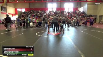 50 lbs Cons. Round 5 - Stryker Simmons, Techfall Wrestling Club vs Owen Hilyer, Fort Payne Youth Wrestling