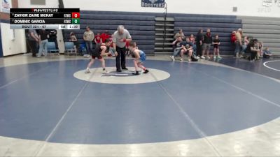 67 lbs Quarterfinal - Dominic Garcia, Fighting Squirrels Wrestling Club vs Zavior Zaine McKay, Fighting Squirrels Wrestling Club
