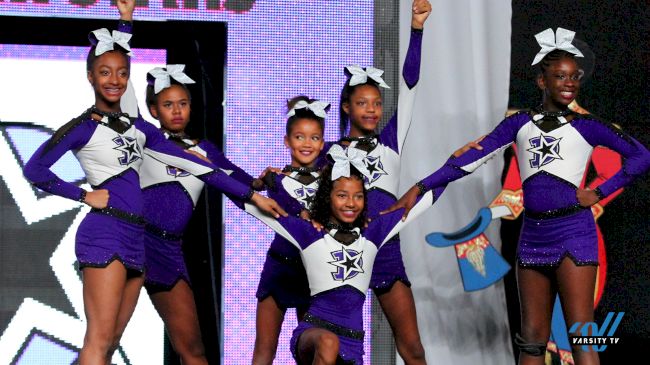 stingrays lavender  All star cheer uniforms, Cute cheerleaders