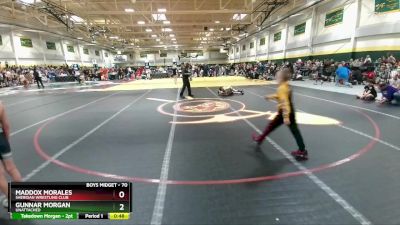 70 lbs Cons. Round 3 - Maddox Morales, Sheridan Wrestling Club vs Gunnar Morgan, Unattached