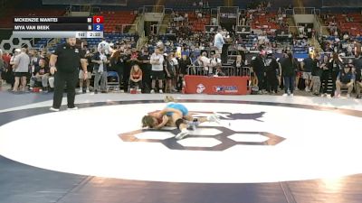 95 lbs Cons. Sub-semis - McKenzie Mantei, Michigan vs Mya Van Beek, Iowa