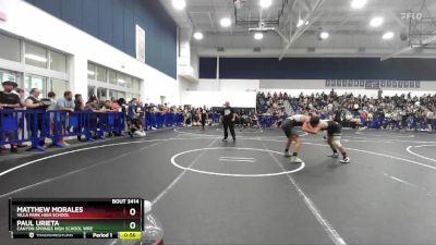 150 lbs Cons. Round 3 - Matthew Morales, Villa Park High School vs Paul Urieta, Canyon Springs High School Wre