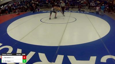 14U Boys - 132 lbs Champ. Round 2 - Luke Benedict, Ragin Raisins Wrestling vs Gabrian Bridges, Marshfield Youth Wrestling