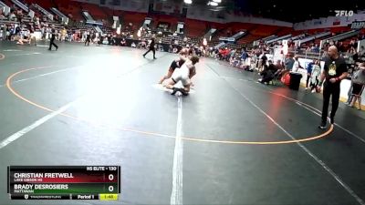 130 lbs Champ. Round 2 - Christian Fretwell, Lake Gibson HS vs Brady DesRosiers, Mattawan