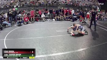 100 lbs Quarterfinals (8 Team) - Cole Simon, Kansas Copperhead vs Cael Vander Broek, South Dakota Lightning