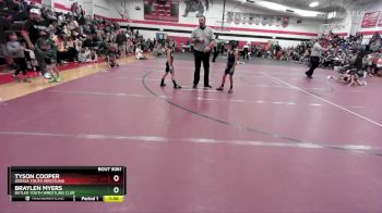 50-55 lbs Round 5 - Tyson Cooper, Odessa Youth Wrestling vs Braylen Myers, Butler Youth Wrestling Club