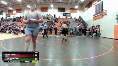 285 lbs Quarterfinal - Gavin Garrett, Shelby vs Colton Moskal, Black River