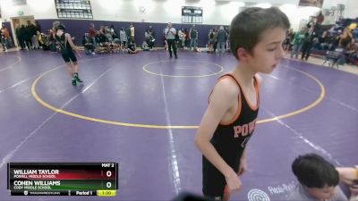 70 lbs 1st Place Match - Cohen Williams, Cody Middle School vs William Taylor, Powell Middle School