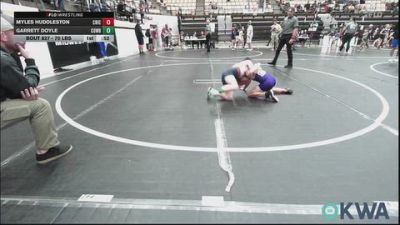 70 lbs 3rd Place - Myles Huddleston, Chickasha Wrestling vs Garrett Doyle, Cowboy Wrestling Club