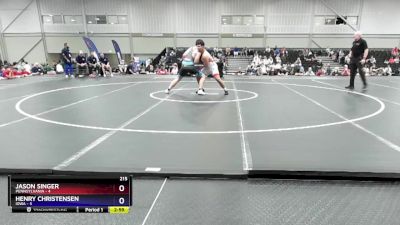 215 lbs Round 1 (8 Team) - Jason Singer, Pennsylvania vs Henry Christensen, Iowa