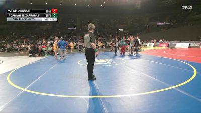 6A Boys 165 lbs 3rd Place Match - Damian Elizarraras, Century Boys vs Tylor Johnson, Newberg Boys