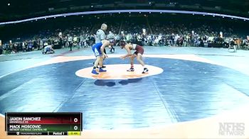 D1-120 lbs Cons. Round 3 - Jaxon Sanchez, Grandville HS vs Mack Moscovic, Detroit Catholic Central HS