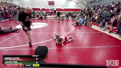 38-40 lbs Round 1 - Ledger Layton, Eaton Reds Wrestling Club vs Colson Cass, Platte Valley Jr Wrestling