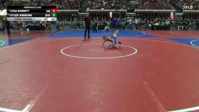 61 lbs Cons. Round 1 - Kyler Simmons, Kalispell Wrestling Club vs Cole Barrett, Sheridan Wrestling Club